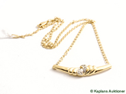 Pawnitems, Halssmycke, 18K with diamonds 4xca0,005ct 41,5cm låset imperfect 6,3g, in auction: Pawn – Tuesday 10 February 2009
