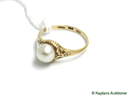Pawnitems, Ring, with pearl Ø17½ 18K 2,4g, in auction: Pawn – Tuesday 3 March 2009