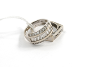 Pawnitems - 2 Rings, 14K white gold with stones - View 1