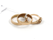 Pawnitems, 3 Rings, 18K imperfect 9,8g, in auction: Pawn – Tuesday 11 August 2009