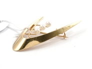 Pawnitems, Brooch, 18K with pearls 4,1g, in auction: Pawn – Tuesday 11 August 2009