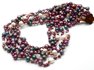 Jewellery - PEARLNECKLACE,    4 rows sötvatten   white - View 1