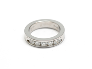 Jewellery - ETERNITYRING, 18K white gold with 5 st brilliant-cut diamonds 0,79 ctw - View 1
