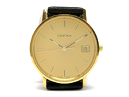 Pawnitems, Men´s wristwatch Certina, quartz sapphire crystal EOL 158 9289 68 18K with leatherstrap (battery slut), in auction: Pawn – Tuesday 20 April 2010
