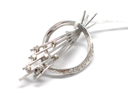 Pawnitems, Brooch, white gold with diamonds, in auction: Pawn – Tuesday 16 November 2010