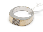 Pawnitems, Ring, white gold with diamonds 16xca.0,01ct 18K Ø17½ 8g, in auction: Pawn – Tuesday 16 November 2010