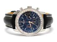 Pawnitems, Men´s wristwatch, Breitling Navitimer Montbrilliant steel automat sapphire crystal date and leatherstrap with orginal buckle Refnr: A41370 Snr: 2365392 (ingen case or certificate), in auction: Pawn – Tuesday 16 November 2010