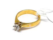 Pawnitems, Ring, engraved with white stone 23K 5,4g, in auction: Pawn – Tuesday 16 November 2010
