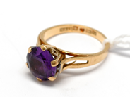 Pawnitems, Ring, with purple stone 18K Ø17 3/4. 5,3g, in auction: Pawn – Tuesday 16 November 2010