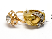 Pawnitems, Lot of gold, damaged with stones 18K gross weight 15,9g, in auction: Pawn – Tuesday 16 November 2010