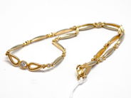 Pawnitems, Necklace, double-dyed with white stones 14K 40,5cm 14,7g, in auction: Pawn – Tuesday 16 November 2010