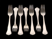 Pawnitems, Forks, 7 Table forks model Symphony 185mm in silver, in auction: Pawn – Tuesday 16 November 2010