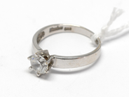 Pawnitems, Ring, white gold with white stone 14K Ø18. 2,6g, in auction: Pawn – Tuesday 16 November 2010