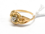 Pawnitems, Ring, damaged with white stone 18K Ø15 1/4.1,2g, in auction: Pawn – Tuesday 16 November 2010