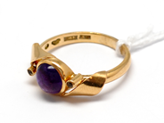 Pawnitems, Ring, with purple stone 18K Ø19 3/4. 4,9g, in auction: Pawn – Tuesday 16 November 2010