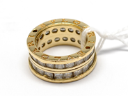 Pawnitems - Ring, engraved with white stones 14K Ø16 3/4. 10,3g - View 1