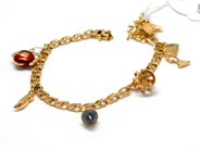 Pawnitems, Bracelet, Bismarck with six breloques 18K 18,5cm 12,4g, in auction: Pawn – Tuesday 16 November 2010