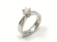Jewellery - RING, 18K white gold with brilliant-cut diamond 0,70 ct - View 1