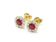 Jewellery - EARRINGS, 18K gold with 2 st rubies 1,03 ctw - View 1