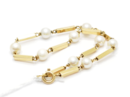 Pawnitems, Bracelet, with pearls and bars 18K 20 cm 5,3 g, in auction: Pawn – Tuesday 22 November 2011