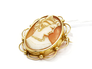 Pawnitems, Cameo, Pendant/brooch with Cameo 18K nålen damaged 7,4 g, in auction: Pawn – Tuesday 22 November 2011