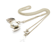 Pawnitems, Necklace, "curb" 37,5 cm with pendant in silver 925 3,7 g, in auction: Pawn – Tuesday 22 November 2011