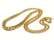 Pawnitems - Necklace, 18K graduated "curb" 43,5cm 19g - View 1