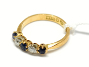 Pawnitems, Ring, 18K with blue stones o diamonds 2xca0,15ct Ø193/4 3,8g, in auction: Pawn – Tuesday 22 November 2011