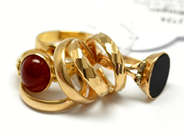 Pawnitems, Rings, 7st 18K a partly 23K engraved 25,3g, in auction: Pawn – Tuesday 22 November 2011