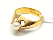 Pawnitems, Ring, 18/23K with pearl Ø18 6,1g, in auction: Pawn – Tuesday 22 November 2011