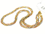 Pawnitems, Necklace, 18K twined three-coloured 42cm 10g, in auction: Pawn – Tuesday 22 November 2011
