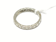 Pawnitems, Ring, white gold with diamonds 20xca0,04ct 18K skew ringshank Ø17 2,9g, in auction: Pawn – Tuesday 22 November 2011