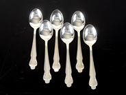 Pawnitems, Spoons, 6 Coffee spoons model Chippendale in silver 119mm 83,5g, in auction: Pawn – Tuesday 22 November 2011