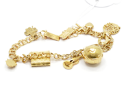 Pawnitems, Bracelet, Bismarck with 8 charms 19cm 18K 21,5g, in auction: Pawn – Tuesday 22 November 2011