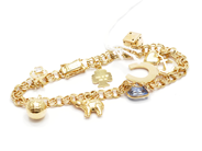 Pawnitems, Bracelet, Bismark with 8 charms 19cm 18K 18g, in auction: Pawn – Tuesday 22 November 2011