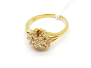 Pawnitems, Ring, with white stones a stone missing Ø18¼ 18K 5g, in auction: Pawn – Tuesday 22 November 2011