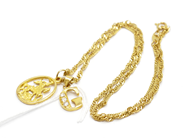 Pawnitems, Necklace, Singapore 46cm Pendants 2st one with stones 21K 11,7g, in auction: Pawn – Tuesday 22 November 2011