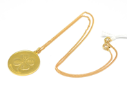 Pawnitems, Necklace, "curb" 36cm Pendant engraved 18K 6,8g, in auction: Pawn – Tuesday 22 November 2011