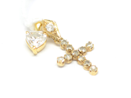 Pawnitems, Pendants, 2st with stones one cross one heart  18K 1,9g, in auction: Pawn – Tuesday 22 November 2011