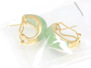 Pawnitems, Earrings, 1par  with green stones  14K 5,3g, in auction: Pawn – Tuesday 22 November 2011