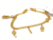 Pawnitems, Bracelet,  "x-link" with 6 charms a engraved  18,5cm 18K 9,8g, in auction: Pawn – Tuesday 22 November 2011