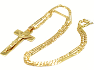 Pawnitems, Necklace, Figaro 58cm  Pendant Crucifix 18K 28,7g, in auction: Pawn – Tuesday 22 November 2011