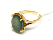 Pawnitems, Ring, with green stone Ø17 18K 4,8g, in auction: Pawn – Tuesday 22 November 2011