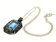 Pawnitems, Necklace, "curb" 35cm  Pendant silver 8g, in auction: Pawn – Tuesday 22 November 2011