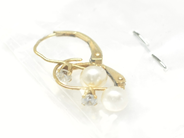 Pawnitems, Earrings, 1par with pearls and stones Imperfect 14K 1g, in auction: Pawn – Tuesday 22 November 2011