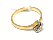 Pawnitems, Ring, with diamonds 2xca0,07ct Ø17¾ 18K 2,9g, in auction: Pawn – Tuesday 22 November 2011