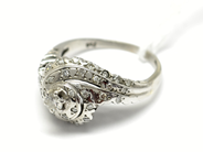 Pawnitems, Ring, white gold with diamonds 1xca20ct and 35xca0,005 - 0,01ct  Ø18 18K 6,1g, in auction: Pawn – Tuesday 22 November 2011