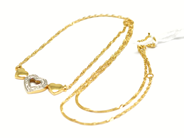 Pawnitems, Necklace, Singapore 44cm with pendant with small diamonds 18K 4,2g, in auction: Pawn – Tuesday 22 November 2011