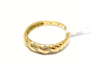 Pawnitems, Ring, with a small diamond somewhat skew Ø16¼ 18K 2g, in auction: Pawn – Tuesday 22 November 2011