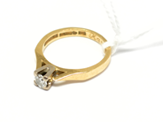 Pawnitems, Ring, double-dyed  engraved with diamond 1xca0,19ct Ø15½ 18K 3,2g, in auction: Pawn – Tuesday 22 November 2011